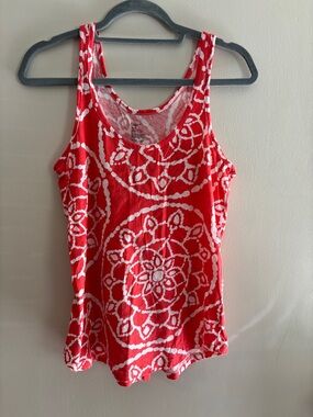 GAP Red Tank Top with White Circular Print